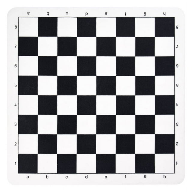 Tablero de ajedrez de torneo de juegos de 20 x 20 pulgadas, tapete de ajedrez de viaje de vinilo con notación algebraica, tablero de ajedrez portátil para niños y adultos