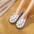 thumbnail image 5 of KLL Hand Drawn Watermelon Slippers for Women Men House Slip on Indoor Outdoor Bedroom Furry Fleece Lined Ladies Comfy Anti-Skid Rubber Hard Sole-Large, 5 of 8