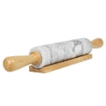 thumbnail image 3 of Creative Home 18" Premium Natural Marble Rolling Pin with Wood Handles & Cradle, 3 of 8