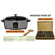 Set of 36 Massage Basalt Stones and a Digital Stoner Warmer, perfect Kit for Massage Spa