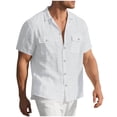 thumbnail image 5 of Stamzod Short Sleeve Button Down Shirt Men Summer Beach Vacation Shirt Casual Stylish White D XXL, 5 of 9