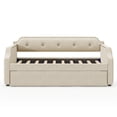 thumbnail image 2 of Royard Oaktree Twin Size Daybed with Trundle, Linen Upholstered Sofa Bed Frame with Wood Frame, 2 of 7