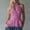 Pink, variant on Women's Ruffle Trim Deep V Halter Top Y2k Going Out Sleeveless Slim Fit Button Down Tank Shirts L
