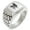 Silver, variant on Stainless Steel Hades Greek God of Underworld Geometric Pattern Step-Down Biker Style Polished Ring