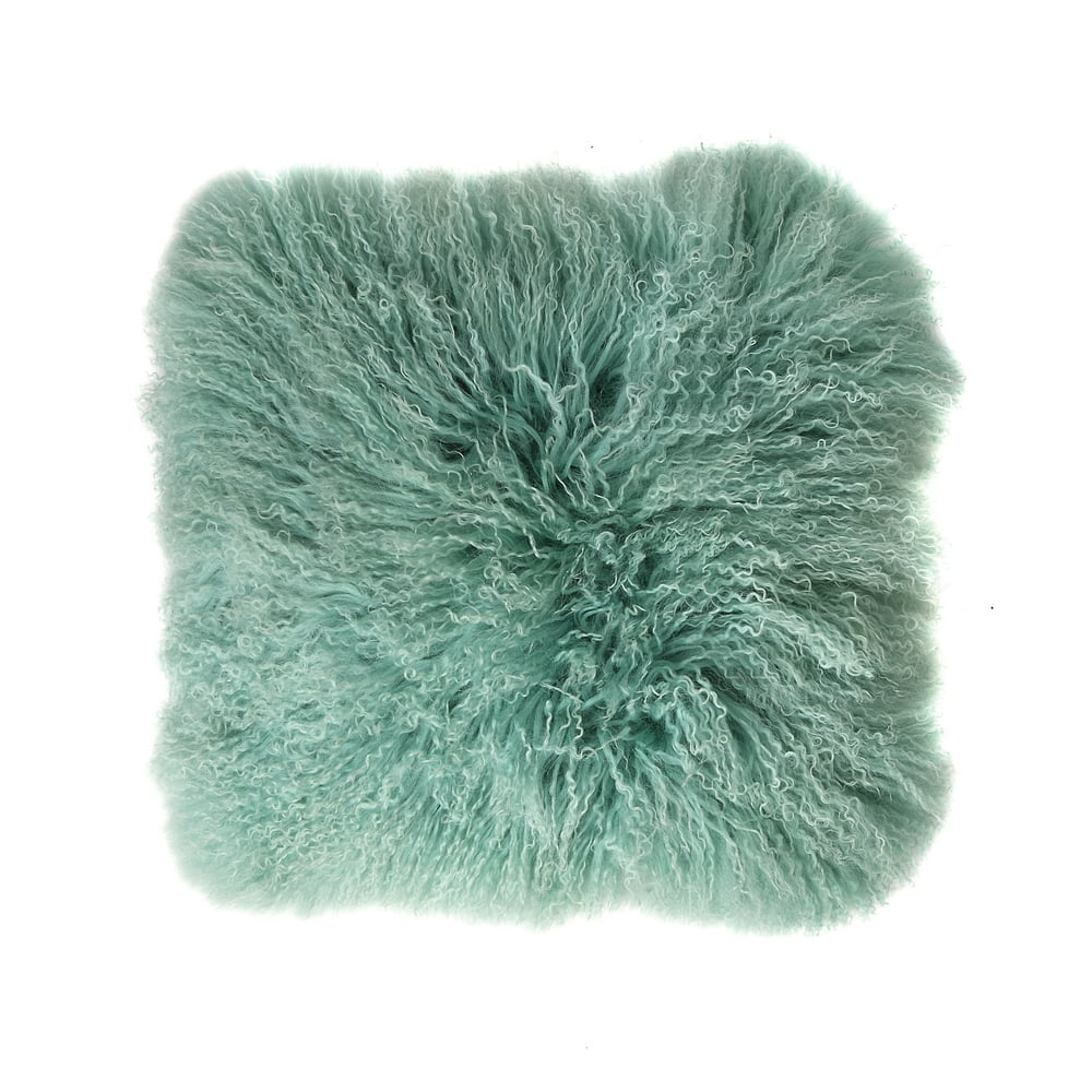 Creative CoOp Mint Green Mongolian Lamb Fur Pillow