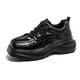 thumbnail image 1 of Zapatos de cuero de verano para hombre, zapatos formales de punta cuadrada con suela gruesa, zapatos negros pequeños informales de estilo británico, 1 of 6