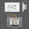 thumbnail image 3 of Melery US Wall Outlet - Double USB Type-C Tempered Glass Panel Light Switch Suitable for Home & Office, 3 of 7