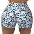 thumbnail image 2 of Fuzoiu Seaside Primary Color Print Women's Workout Shorts,Workout Biker Shorts Women,Exercise Fitness Shorts,Scrunch Short, Athletic Shorts for Gym Yoga Running Sport Active-X-Large, 2 of 8