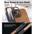 thumbnail image 3 of Classy Design Luxury Leather Phone Case for iPhone 15 Non-Slip Grip Full Body Ultra Slim Protective Case (2023,6.1”) (Brown), 3 of 11