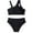 Black, variant on Ruyang Girls Swimsuit Solid Personalized Shoulder Outfit 2 PCS Spa Beach Bra Tankini Swim Suit Cute Top Toddler Bathing Bikini
