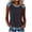 Black, variant on Cap Sleeve Shirts for Womens Summer Trendy Top Loose Textured Fashion Tunics Crewneck Blouse