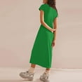 thumbnail image 4 of Women's 2024 Summer Short Sleeve Tshirt Dress Casual Crew Neck Beach Long Maxi Dresses, 4 of 6