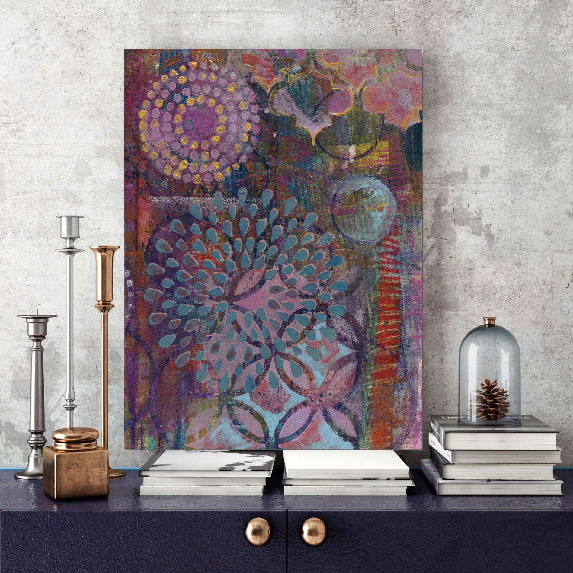 Mardi Gras I abstract Gallery-Wrapped Canvas Wall Art, 16x20