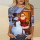 thumbnail image 2 of Camisas Navideñas Para Mujer Tops de Cuello Redondo Blusa Informal Suelta Con Manga 3/4 Y Estampado Navideño Odeerbi  ODB197920, 2 of 5