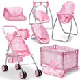 thumbnail image 1 of Set Nursery Playset Dolls To Play Baby Doll, cochecito, cama y columpio, 1 of 7