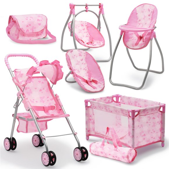 Set Nursery Playset Dolls To Play Baby Doll, cochecito, cama y columpio