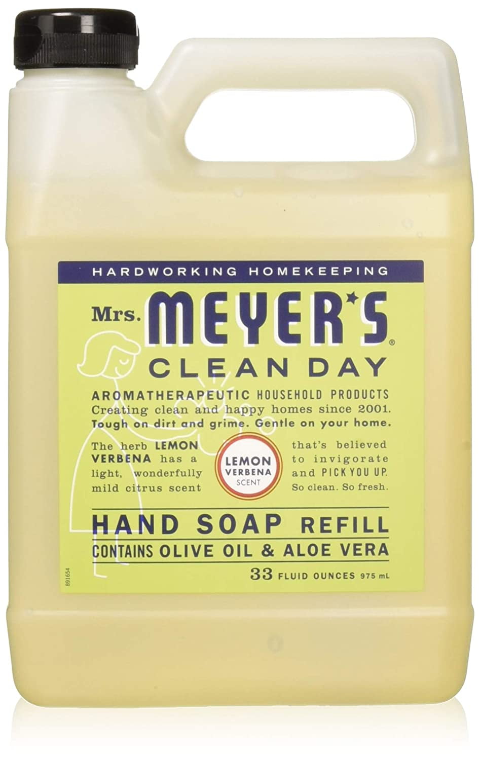 Mrs. Meyer's Clean Day Liquid Hand Soap Refill Lemon Verbena Scent, Cruelty Free, Paraben, DEA