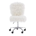 thumbnail image 3 of Riverbay Furniture Transitional Faux Fur Fabric Swivel Office Chair in White, 3 of 15
