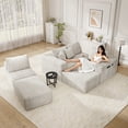 thumbnail image 4 of 137" U-Shaped Sectional Sofa with Chaise, Modular Cloud Sectional Couch with Deep Seat for Living Room, Modern Boneless Couch with Back Cushion, Pillow, Ottoman, No Assembly Required, Corduroy Fabric, 4 of 15