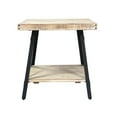 thumbnail image 2 of Artum Hill Hudson Whitewash 24" End Table with Storage Shelf and X-Base Metal Legs, 2 of 6