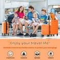 thumbnail image 6 of Luggage Set 3 Piece,PC ABS Lightweight Hardside Suitcases with TSA Lock,Carry on luggage with Wheels,Orange, 6 of 8