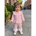 thumbnail image 4 of RUINIXCW Toddler Girl Fall Outfits Plaid Print Long Sleeve Tops and Flare Pants, 4 of 8