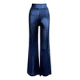 thumbnail image 4 of WERYOUNG Women's Casual Pants Solid Color Elastic Waist Elegant Satin Trousers Everyday Wear Wide Leg Pant Outdoor Sport Soft Versatile Slacks, 4 of 4