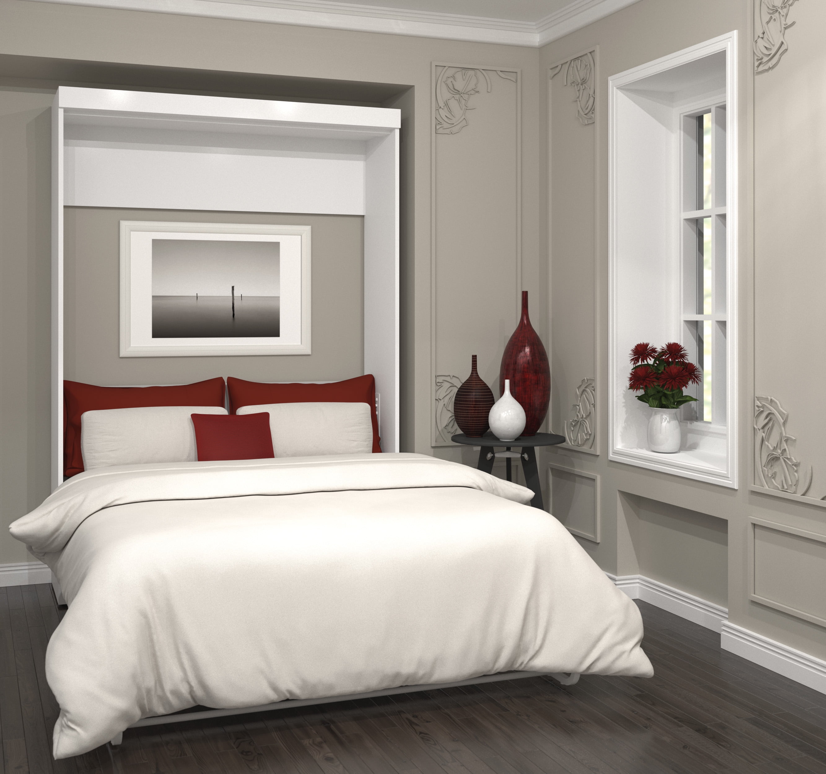 Pur By Bestar Full Wall Bed In White Com