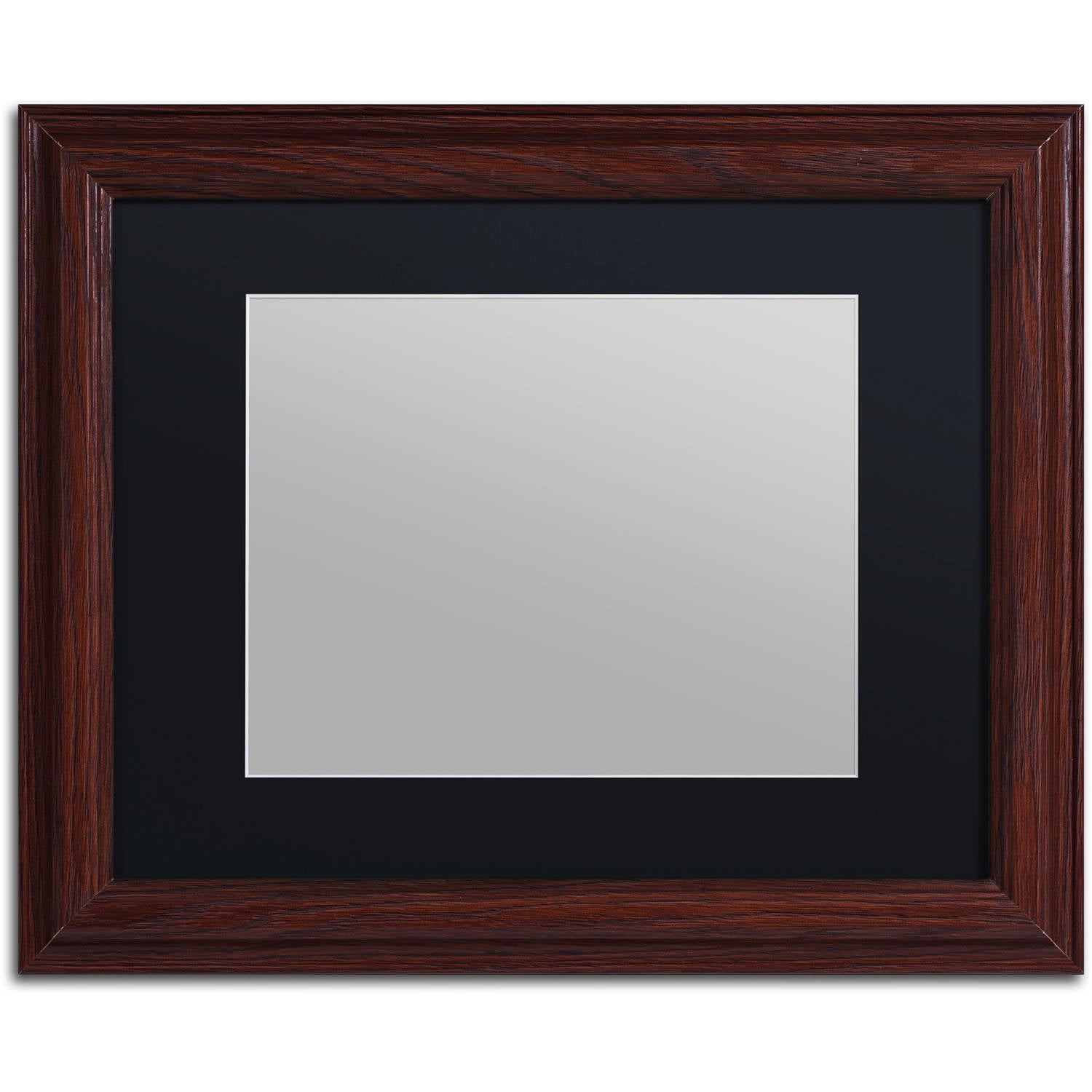 11x14 Photo Wood Frame with Mat for 8x10 Picture BLACK 