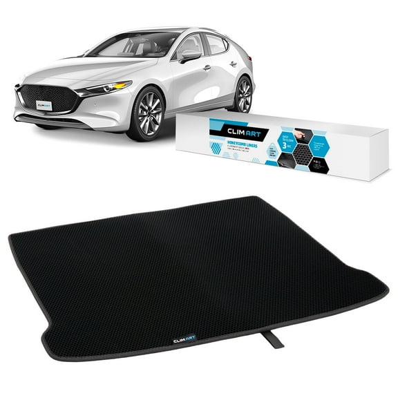 CLIM ART Cargo Liner for Mazda 3 2019-2026 Hatchback Custom Fit Trunk Mat, with Honeycomb Dirtproof & Waterproof Technology - All-Climate, Heavy Duty, Anti-Slip Cargo Liner, Luggage - FL01119238