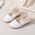 thumbnail image 2 of Splozh Princess Shoes for Girls Dress Shoes Soft Stylish Pearl Girls Sandals Flower Girl Shoes Wedding Church White,US 11, 2 of 7