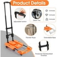 thumbnail image 3 of Folding Hand Truck , Portable Heavy Duty Dolly Cart, Collapsible Luggage Cart Elastic Ropes - Compact Trolley Cart for Easy Moving - Ideal Hand Cart for Travel and More, 3 of 15