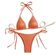 thumbnail image 4 of Conjunto de Bikini de Cintura Alta para Mujeres Bandaje sin Espalda Sólido Traje de Baño de Dos Piezas, Conjunto de Bikini de Corte Alto para Mujeres con Almohadillas Extraíbles, 4 of 9