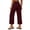 Wine, variant on hotojiny Women's Wide Leg Pants with Pockets V Crossover High Waist Loose Sweatpants Fashion Cropped Lounge Yoga Workout Sweatpants