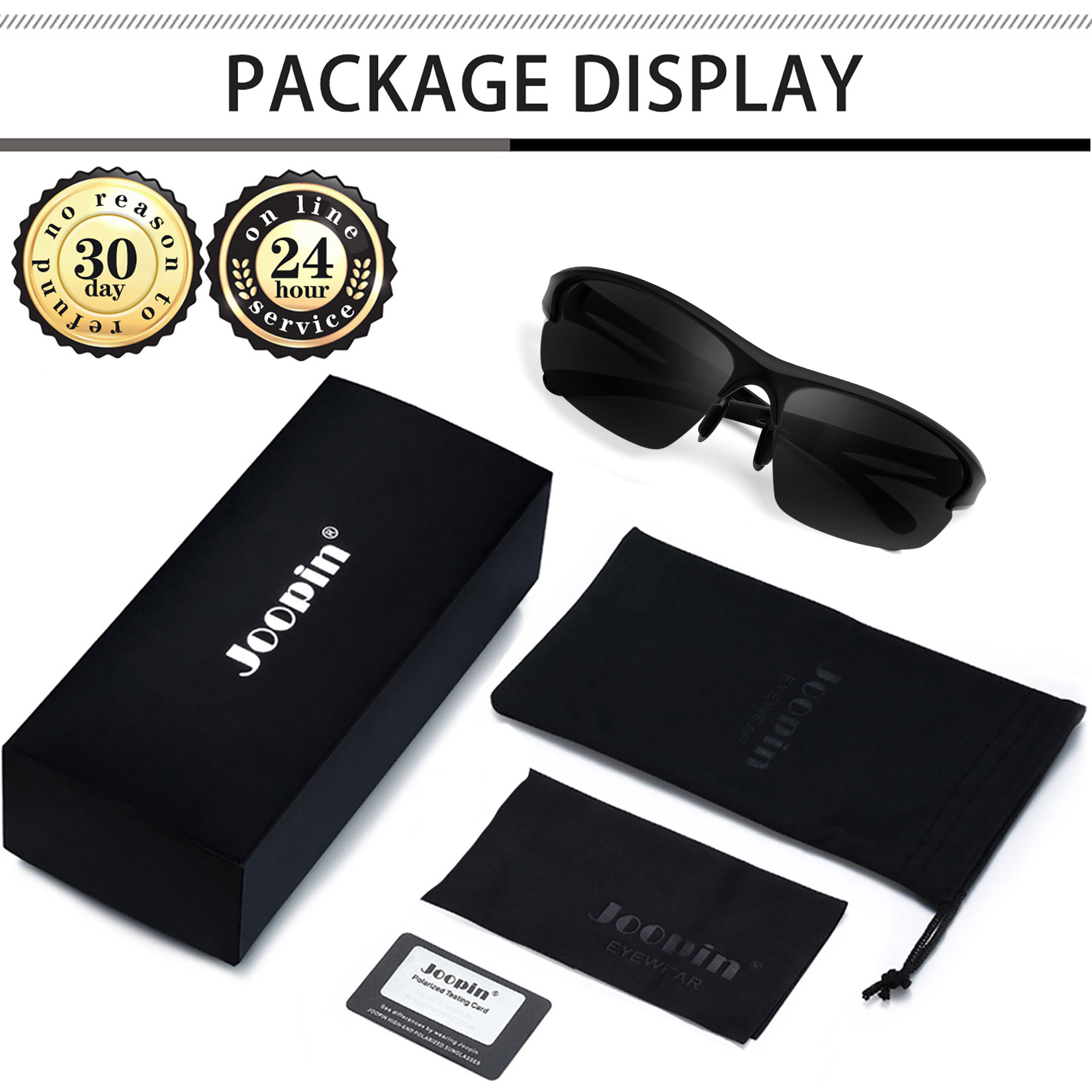 Joopin Sport Sunglasses UV400 Polarized Wrap photo 4