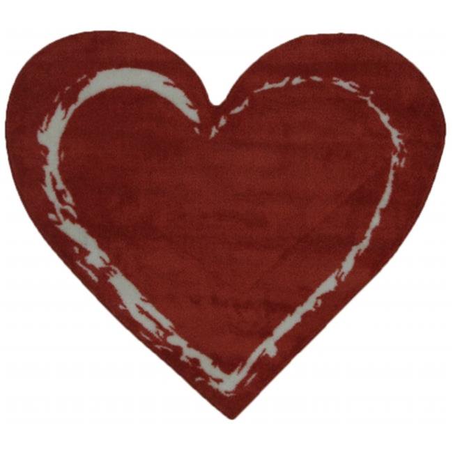 Red Heart Area Rug 35 x 39 In.