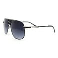 thumbnail image 3 of Mens Flat Top Racer Mobster Metal Rim Retro Luxe Fashion Sunglasses Black - Smoke, 3 of 4