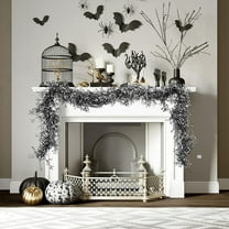 Litrail 70in Brown Artificial Leaf Rattan Garland - Fake Vines for Halloween Christmas Fireplace Door Decor