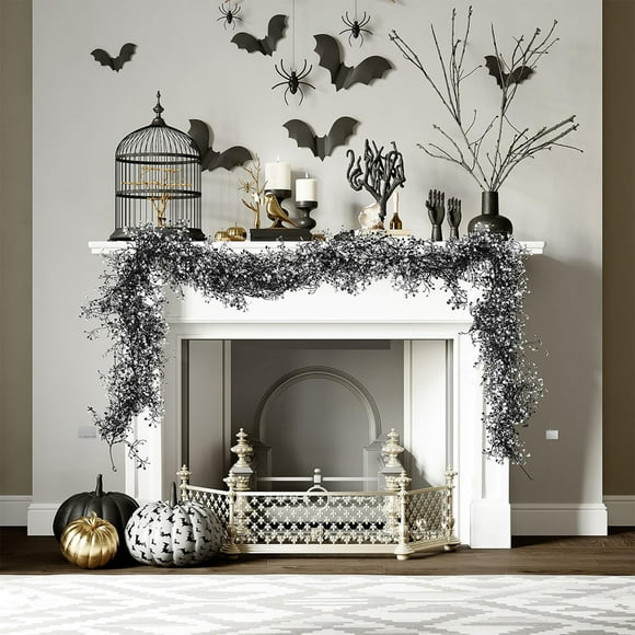 Linnome Rattan Leaf Swag with Natural Design, Versatile Hanging Decoration for Holiday Mantel Decor