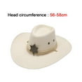 thumbnail image 3 of Sombrero de vaquero para hombre, sombrero de vaquera con correa para la barbilla, sombrero de ala ancha de moda para exteriores Beige, 3 of 9