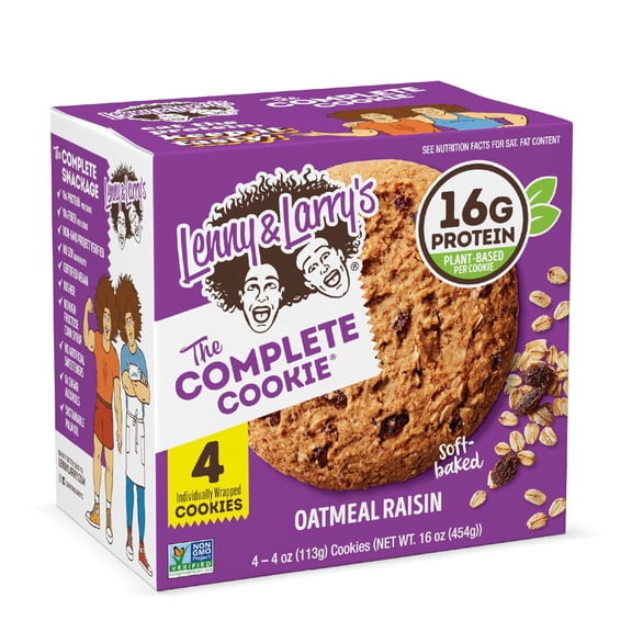 Lenny and Larry's The Complete Cookie, Oatmeal Raisin, 4 oz, 4 Ct