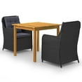 thumbnail image 1 of vidaXL 3 Piece Garden Dining Set Black, 1 of 5