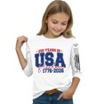 thumbnail image 4 of CCRFTGI American 4th of July Shirts for Kids Girls Size 7 3/4 Sleeve Funny 250 anniversary&nbsp;usa flag Summer Freedom Tunic Blouses Patriotic Girls Fashion Tee Tops White 12-13 Years, 4 of 5
