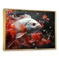 thumbnail image 2 of Designart "Serene Image Of Red And Grey Koi Fish Swimming III" Kois Fish Floater Framed Wall Art Prints, 2 of 5