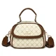 thumbnail image 3 of Bolso bandolera pequeño para mujer con estampado TMK, bolso de mano con dos compartimentos, logotipo de canguro, bolso de hombro de diseñador marrón y tostado, 3 of 5