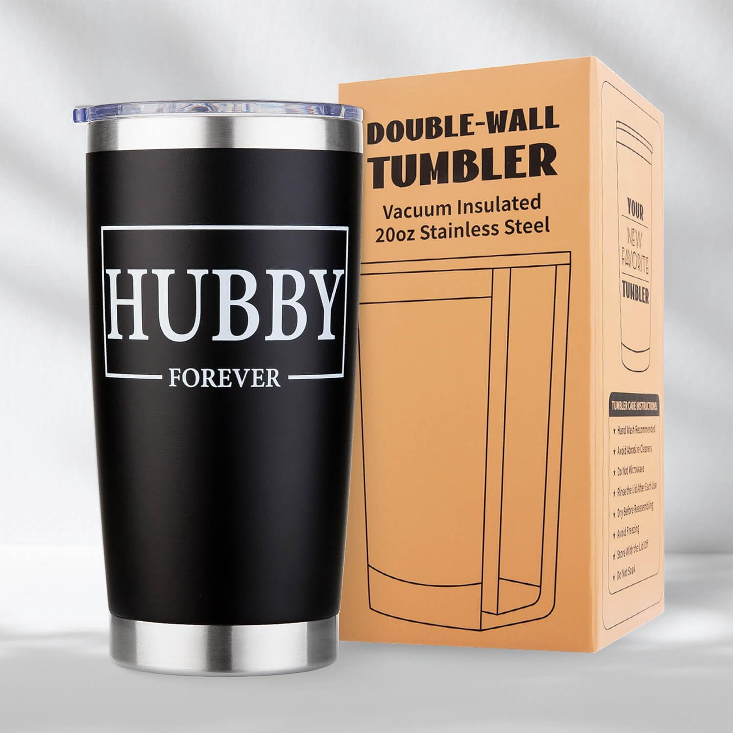 Husband Valentines Day Gifts - Valentines Gifts for Him, Best Husband Ever, Cool Unique Birthday Anniversary Christmas Fathers Day Gift from Wife - Hubby Coffee Tumbler Cup, 20oz Stainless Steel