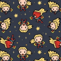 Marvel Kawaii Captain Marvel Slate Gray Fabric by The Yard