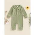thumbnail image 2 of Nygoyerh Baby Boys Jumpsuit 3M 6M 12M 18M Long Sleeve Bodysuits Turn-down Collar Playwear Solid Autumn Romper Cute Outfits Newborn Infant Clothing for Casual, 2 of 7