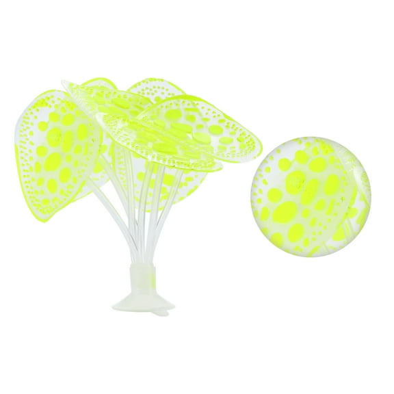 Vocoste Soft Silicone Glowing Aquarium Simulation Coral with Sucker Aquatic Artificial Water Plants Yellow