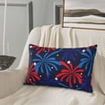 thumbnail image 5 of Sikiie Red White Blue Fireworks Print Plush Pillow Cover, Wrinkle-proof and Stain-resistant Pillow Protector without Pillow Core, Home Decoration-16"x24", 5 of 6